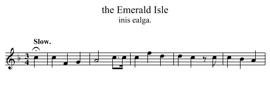 the Emerald Isle - staff notation