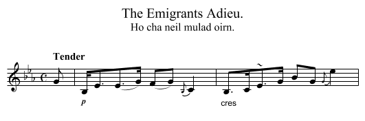 The Emigrants Adieu. - staff notation