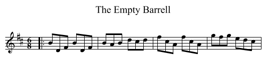 The Empty Barrell - staff notation