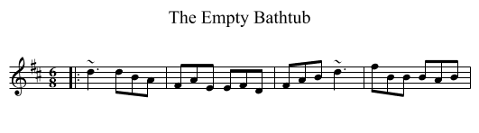 The Empty Bathtub - staff notation