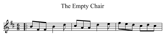 The Empty Chair - staff notation