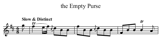 the Empty Purse - staff notation