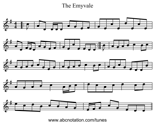 The Emyvale - staff notation