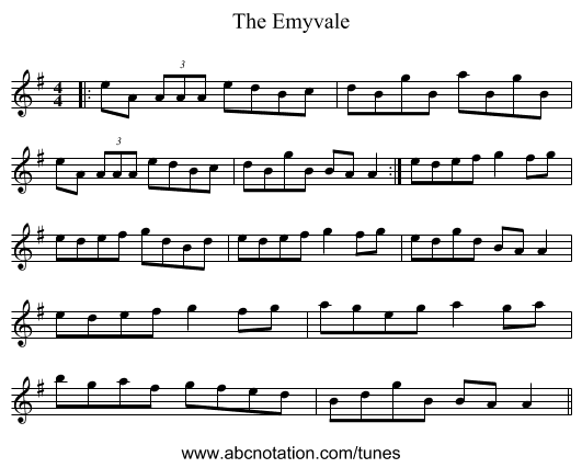The Emyvale - staff notation