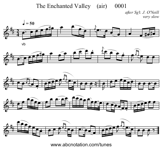 The Enchanted Valley    (air)     0001 - staff notation