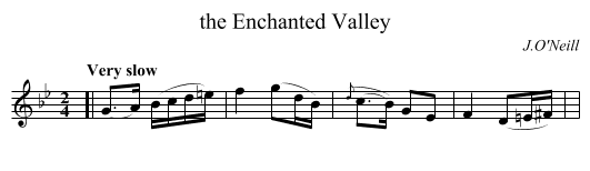 the Enchanted Valley - staff notation