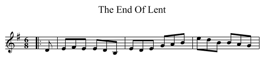 The End Of Lent - staff notation