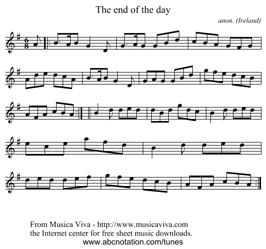 The end of the day - staff notation