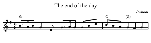 The end of the day - staff notation