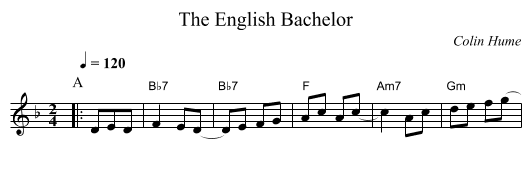 The English Bachelor - staff notation