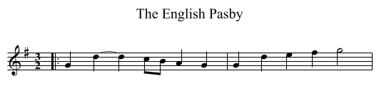 The English Pasby - staff notation