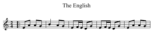 The English - staff notation