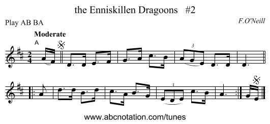 the Enniskillen Dragoons #2 - staff notation
