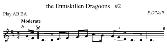 the Enniskillen Dragoons   #2 - staff notation