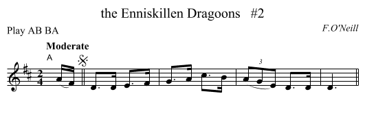 the Enniskillen Dragoons   #2 - staff notation