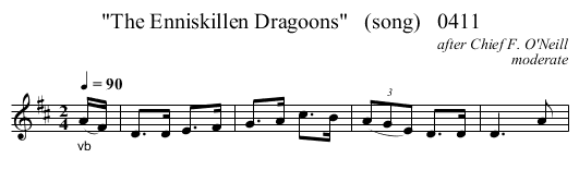 The Enniskillen Dragoons   (song)   0411 - staff notation