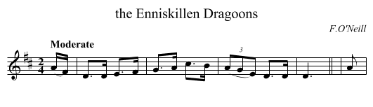 the Enniskillen Dragoons - staff notation