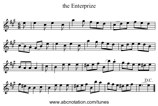 the Enterprize - staff notation