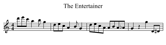 The Entertainer - staff notation