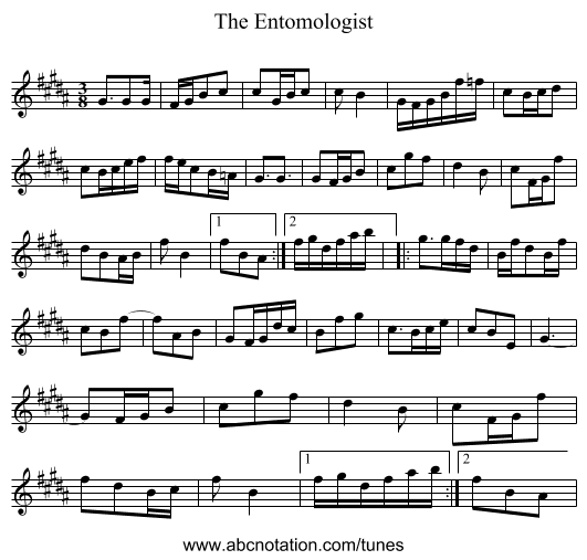 The Entomologist - staff notation