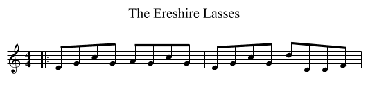 The Ereshire Lasses - staff notation