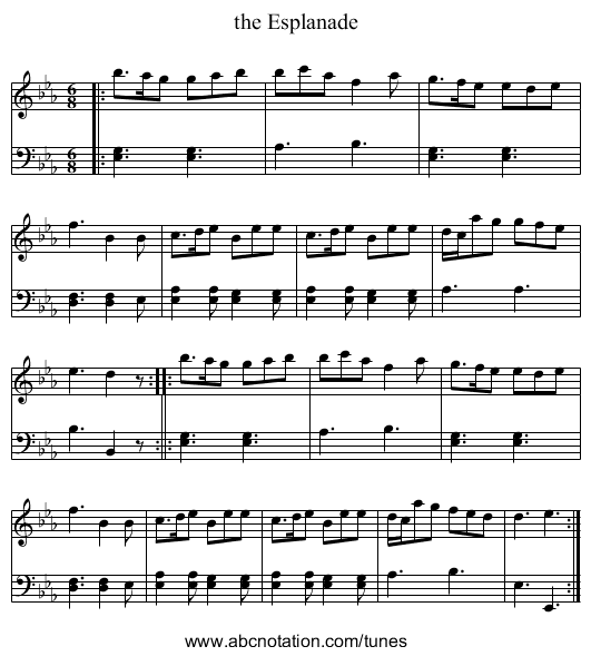 the Esplanade - staff notation