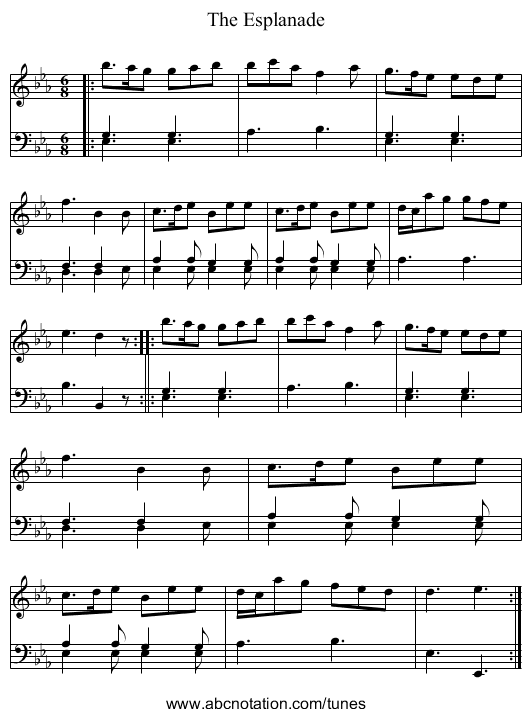 The Esplanade - staff notation