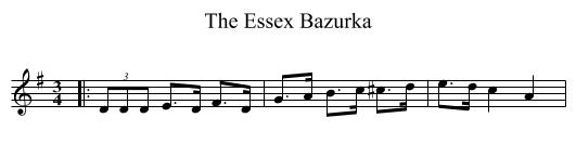 The Essex Bazurka - staff notation