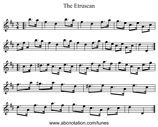 The Etruscan - staff notation