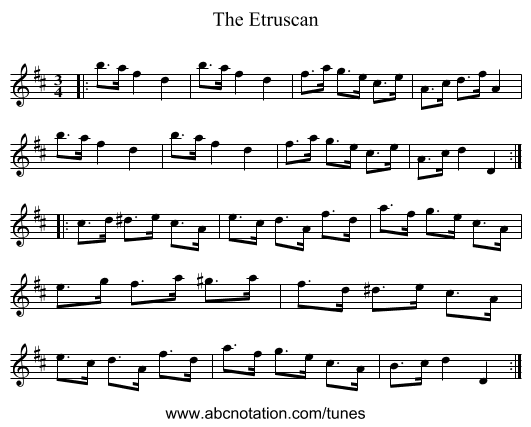 The Etruscan - staff notation