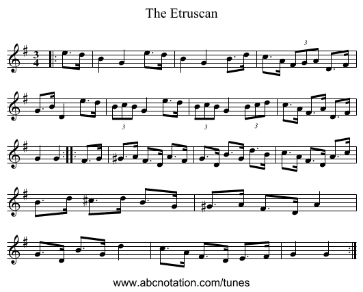 The Etruscan - staff notation
