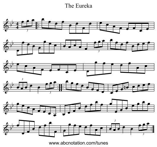 The Eureka - staff notation