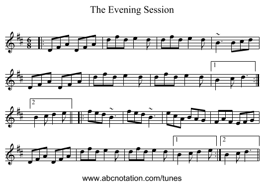 The Evening Session - staff notation
