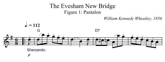 The Evesham New Bridge - staff notation