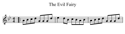 The Evil Fairy - staff notation