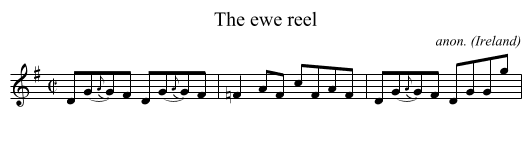 The ewe reel - staff notation