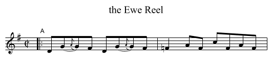 the Ewe Reel - staff notation