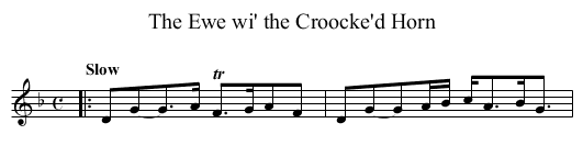 The Ewe wi' the Croocke'd Horn - staff notation