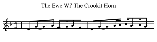 The Ewe Wi' The Crookit Horn - staff notation