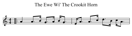 The Ewe Wi' The Crookit Horn - staff notation