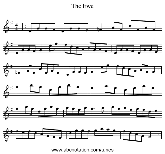 The Ewe - staff notation