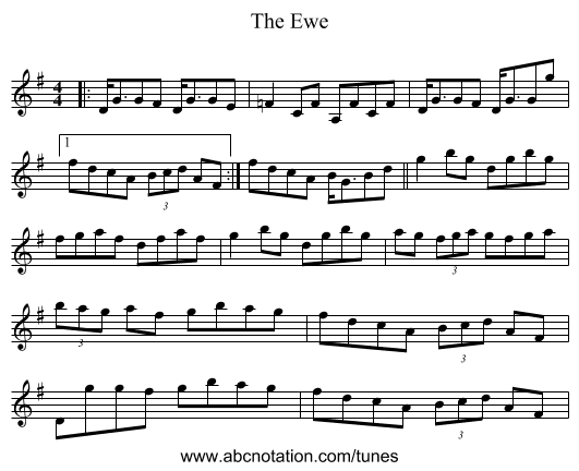 The Ewe - staff notation