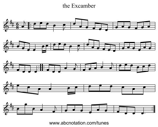 the Excamber - staff notation