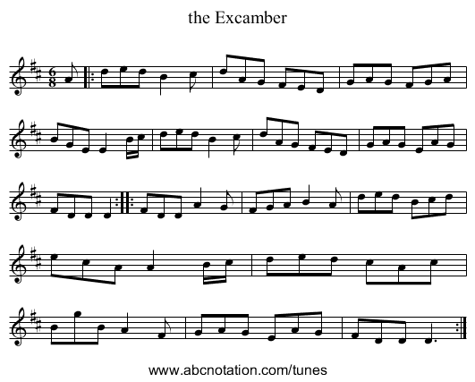 the Excamber - staff notation