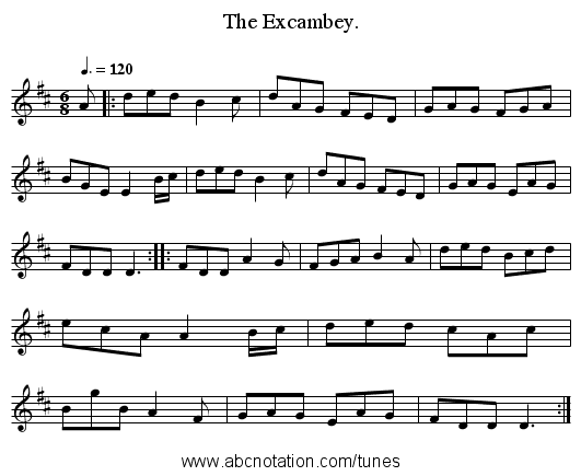 The Excambey. - staff notation