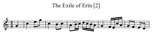 The Exile of Erin [2] - staff notation