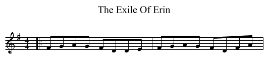 The Exile Of Erin - staff notation