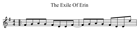 The Exile Of Erin - staff notation