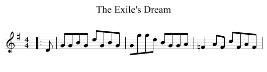 The Exile's Dream - staff notation