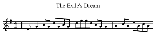 The Exile's Dream - staff notation